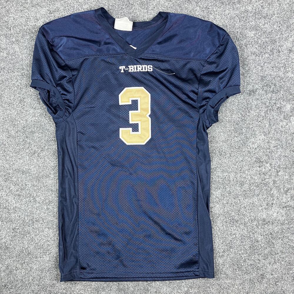 T-Birds Jersey Womens Size M‎ Navy Stretch Fit Football Mesh V-Neck Number 3